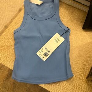ALO Yoga Crystal Clear Blue Goddess Ribbed to Go Tank Top